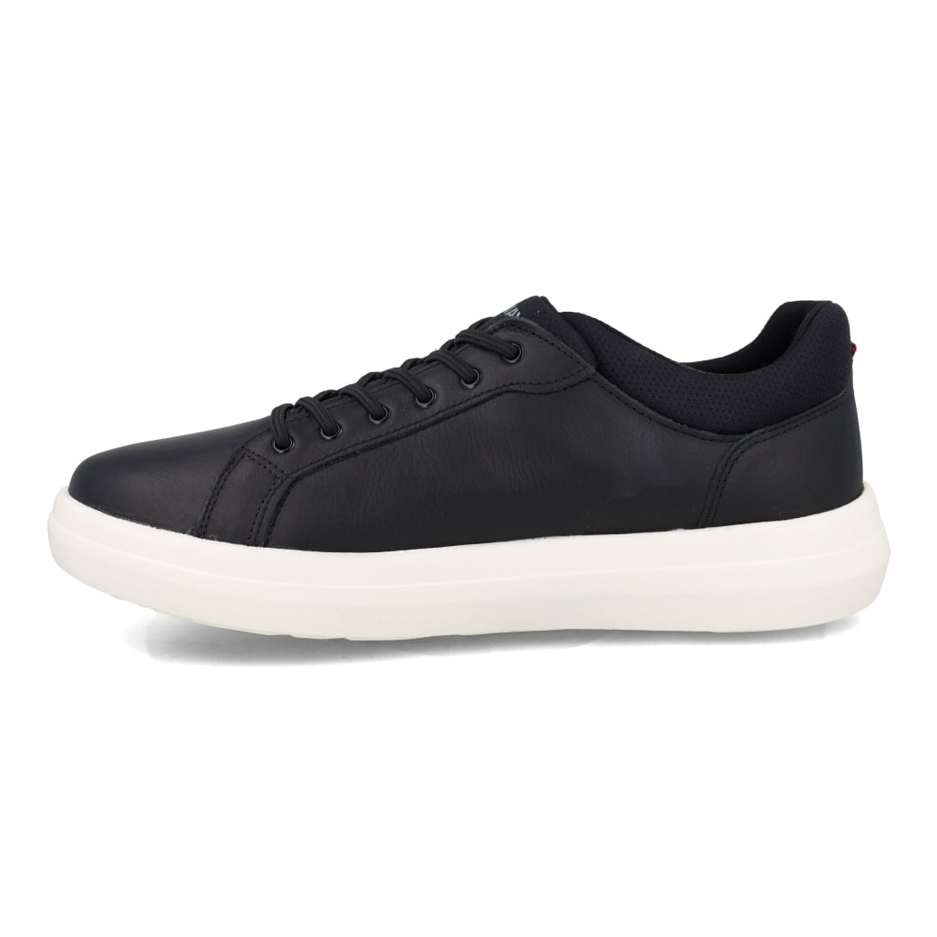 Tênis casual masculino Free Way couro preto vista frontal